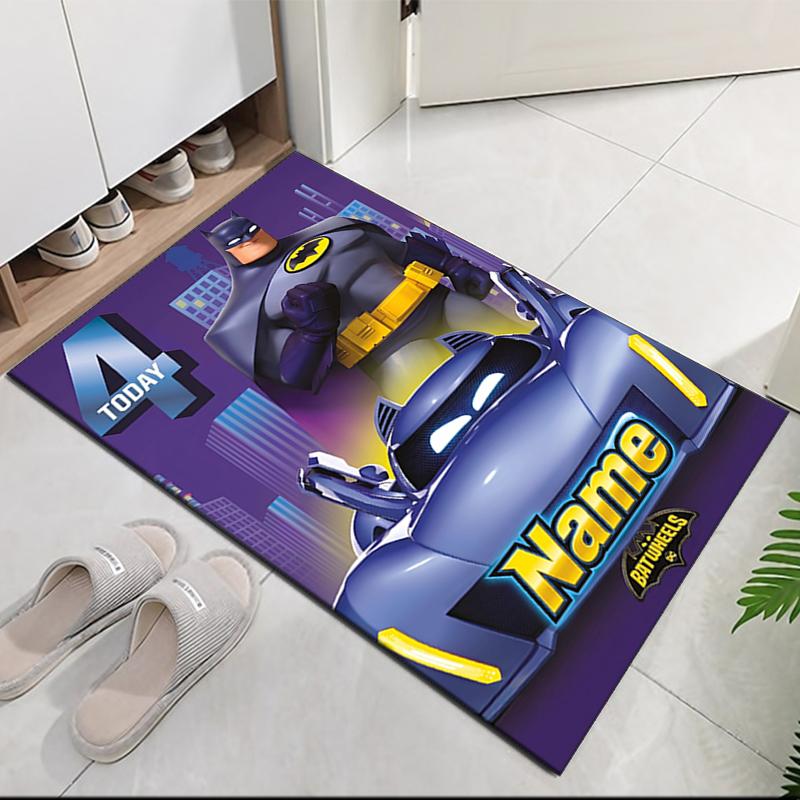 Custom Name Batwheels Printed Carpet, Rug for Office Chair Living Room Bedroom Kitchen Room Decor Gifts.