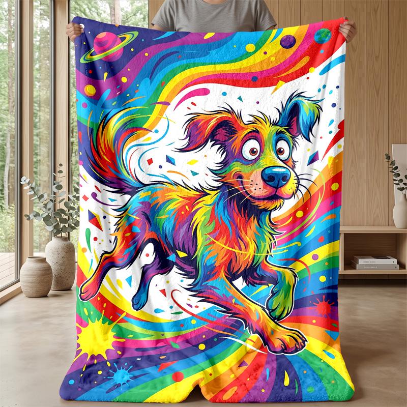 Puppy in Pool Float Theme blanket Lightweight Warm Flannel Blanket Decorative Throw Blanket for Home Decoration