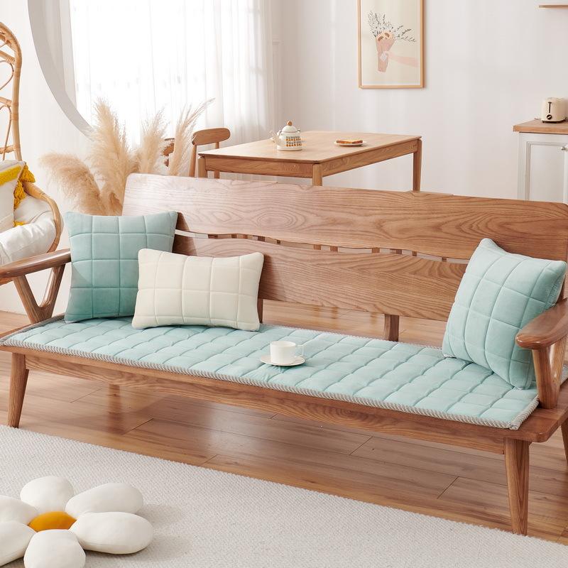 Новая подушка для дивана на все времена года, нескользящий плюшевый утолщенный чехол для офисного дивана из цельного дерева