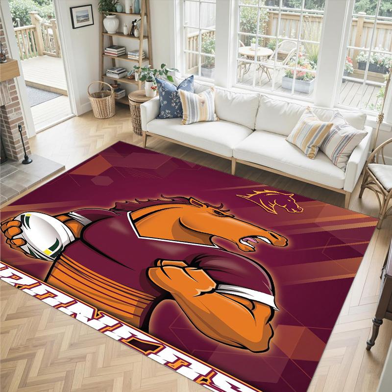 Дизайн Brisbane Broncos Кристальный Велюровый Ковер Уютный Не?Нескользящий ковер с принтом для спальни, гостиной, прихожей