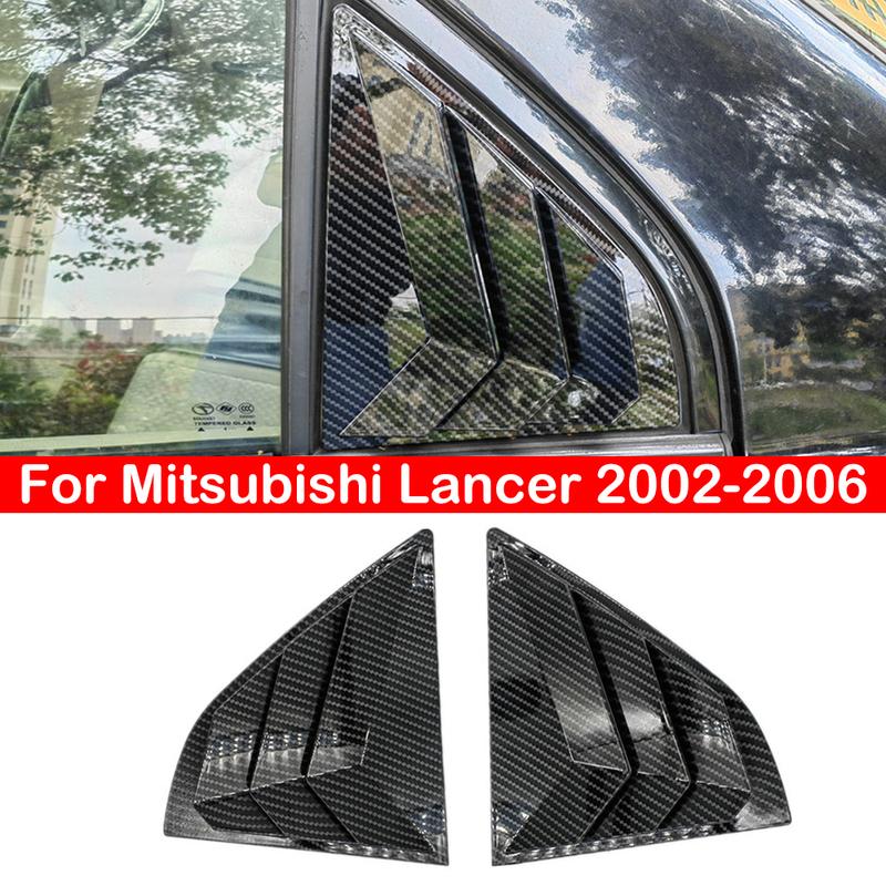 For Mitsubishi Lancer 2002-2006 Rear Window Side Vent Scoop Shutter Louver Cover Trim Sticker Car Accessories Auto Parts Carbon