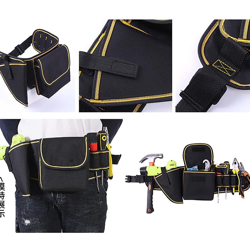 Electrician Tool Waist Bag Thickened Multifunctional Tool Kit Wear-resistant Hardware Electrician Bag