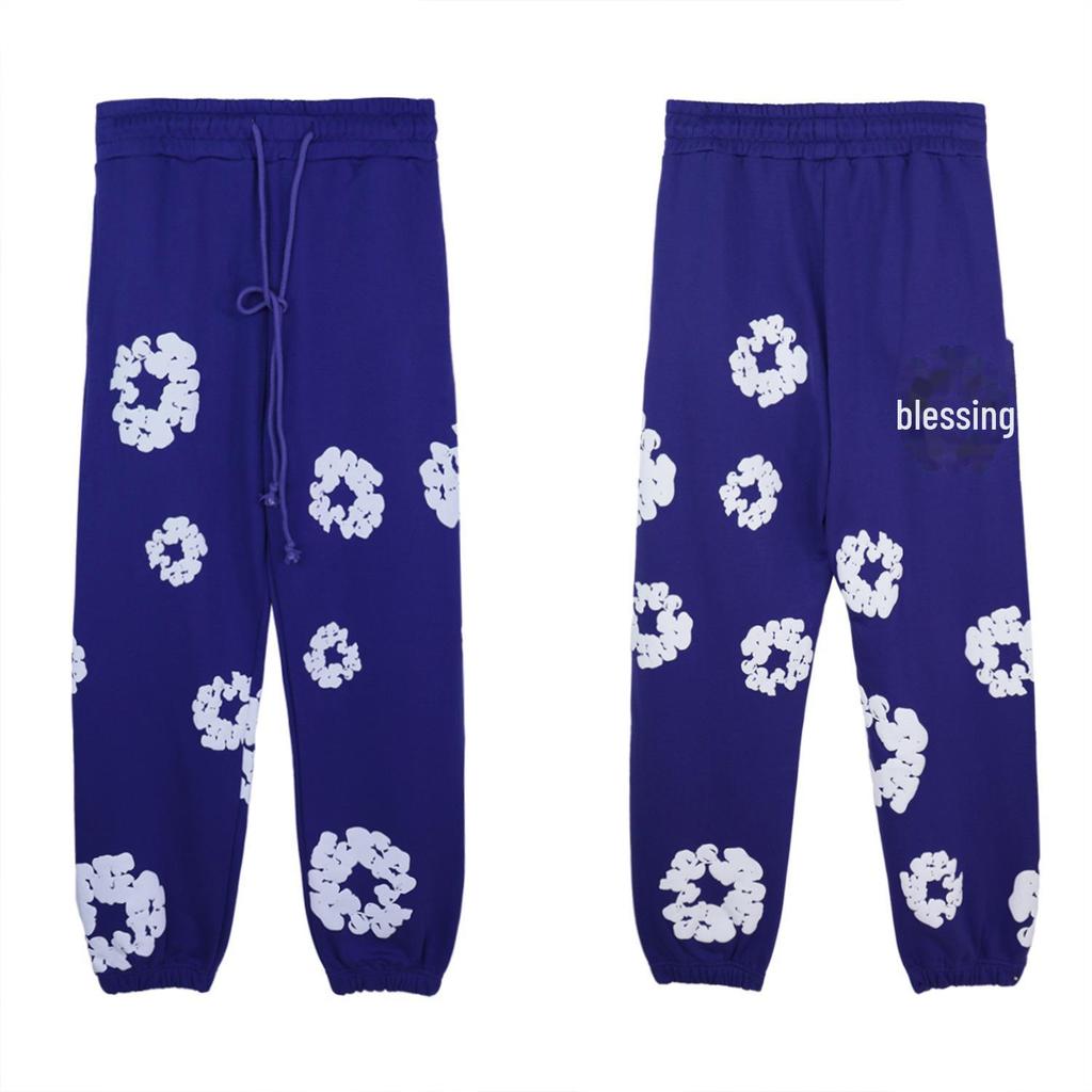 Autumn/Winter Fleece-Lined Sweatshirt and Trousers Set - Kapok Denim American Hoodie