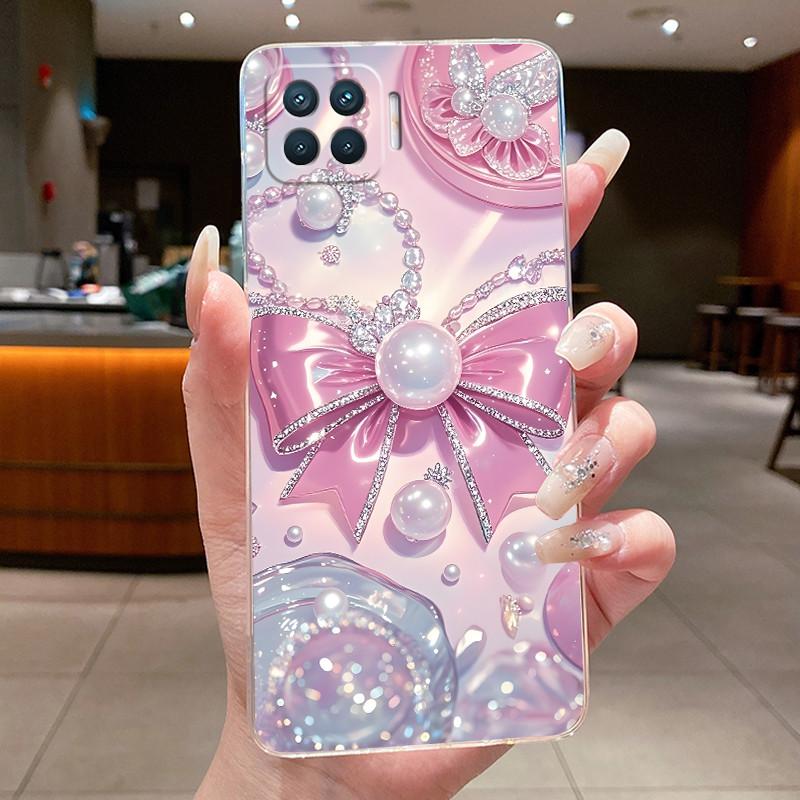 Phone Case For OPPO Reno4 Lite 4 F Flower Butterfly Casing For Oppo Reno 4 Lite 4F Capa Transparent Soft Silicone TPU Back Cover