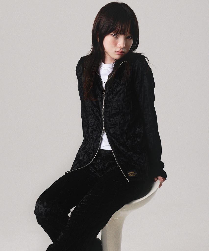 PEACE MAKER Velvet Wave Zipup Pants Set Up (3Color)