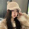 Шапка женская имитация норки медвежьи ушки кепка милая милая студенческая теплая плюшевая шапка