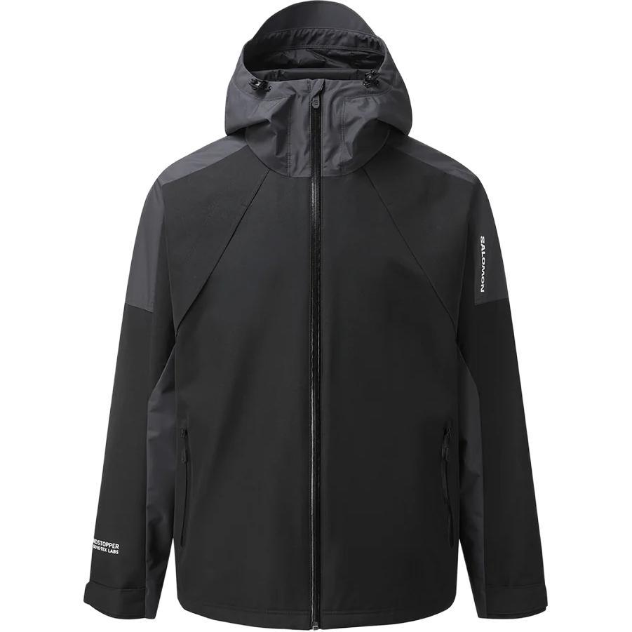 SALOMON Windstopper Gore-Tex Color Block Hooded Zip-Up Windbreaker Jacket Men Jackets Black C28024