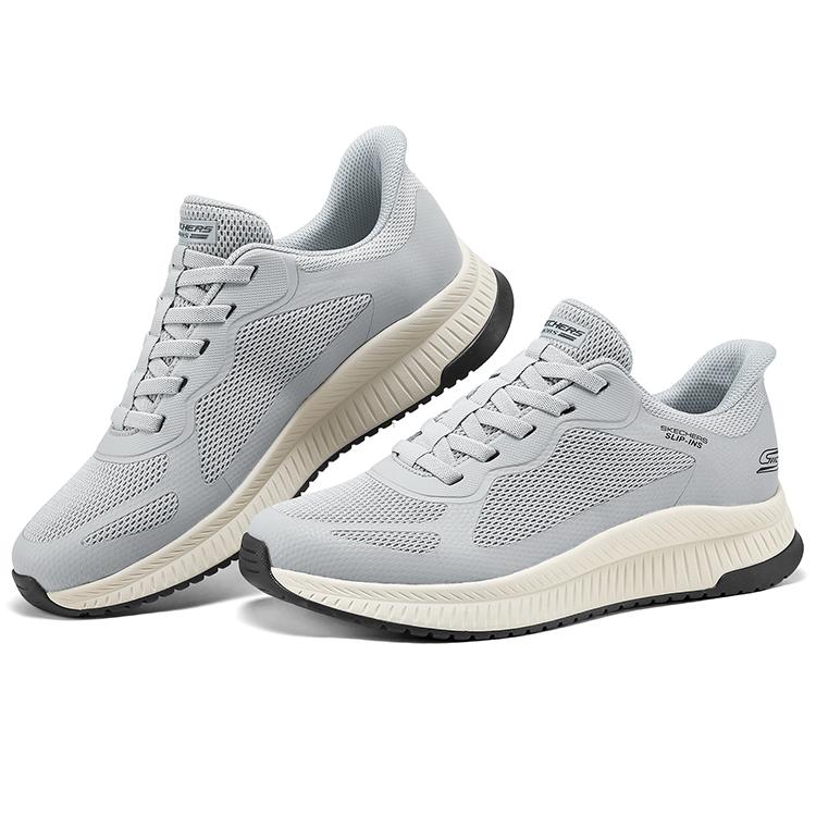 Skechers Bobs Squad 4 Удобные Универсальные Низкие Повседневные Кроссовки Мужские Светло-серые 118423-LTGY
