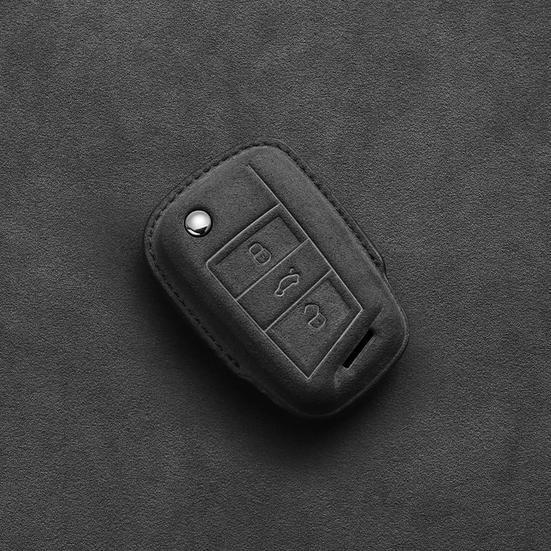 Styling Mouldings Suede Leather Car Key Case For VW Volkswagen Golf 7 MK7 Tiguan MK2 for Seat Ateca Leon FR 2 Ibiza Skoda Octavi