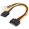 2 кабеля SATA 18 см SATA 15-контактный разъем «папа» на Molex 4-контактный разъем «мама» и 15-контактный разъем SATA удлинительные кабели