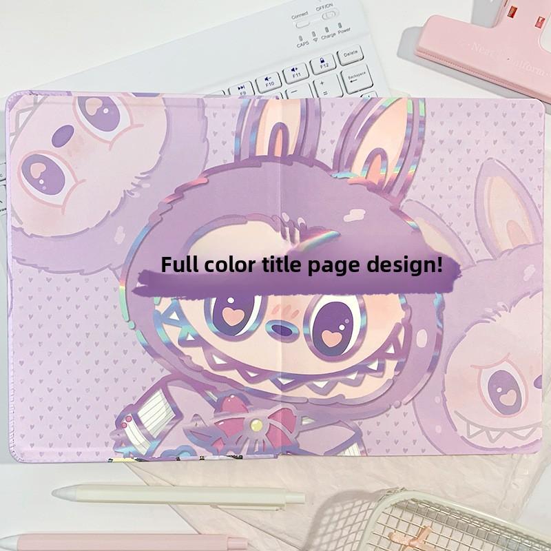A5 Laser Purple Bow Notebook High Value Pu Tide Play Horizontal Line Book Color Page Book