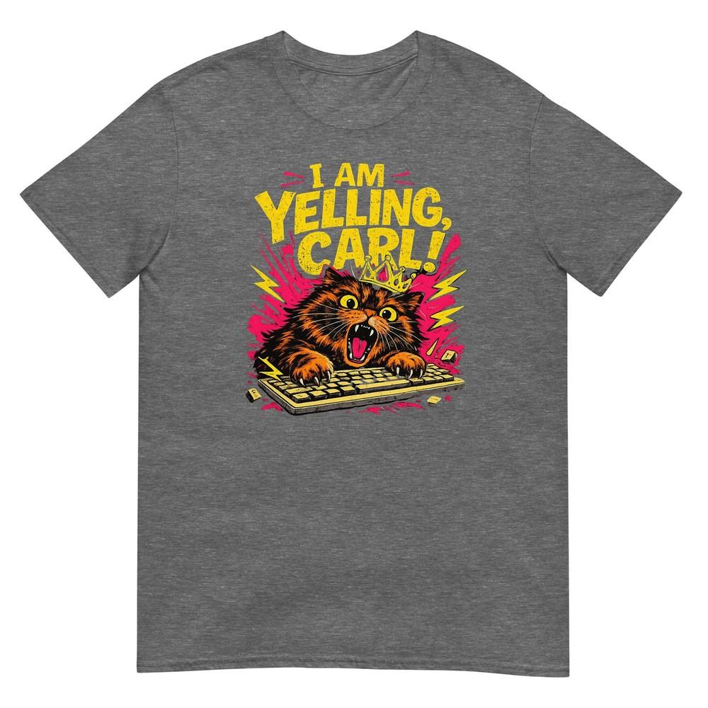 Funny I Am Yelling Carl Donut Cat Meme Graphic Tshirt