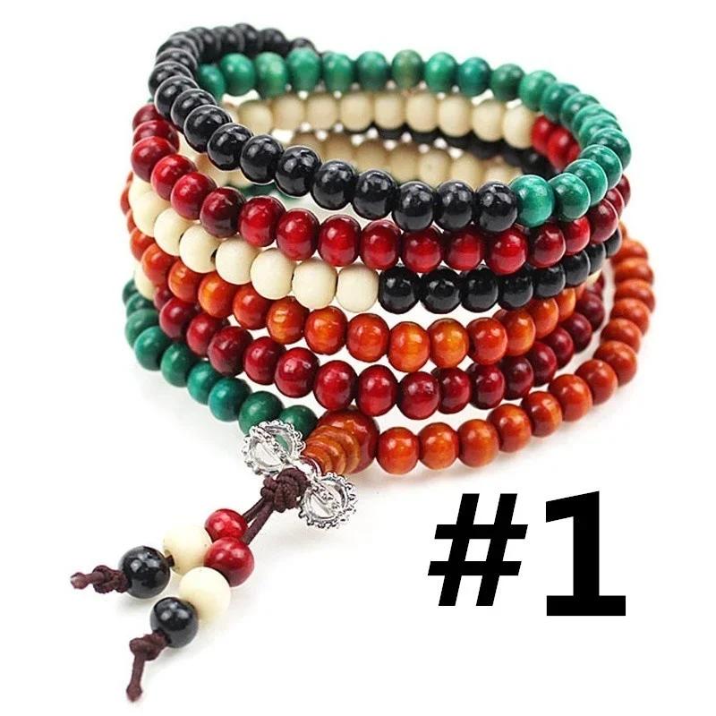 Модные аксессуары буддийские натуральные сандаловые буддийские медитационные деревянные четки браслеты мала для женщин и мужчин 108 бусин