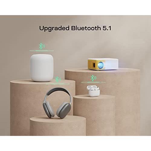 YOTON Mini Projecteur - Vidéoprojecteur Portable WiFi Bluetooth, Projecteur Video Full HD 1080P Soutien, Retroprojecteur Compatible