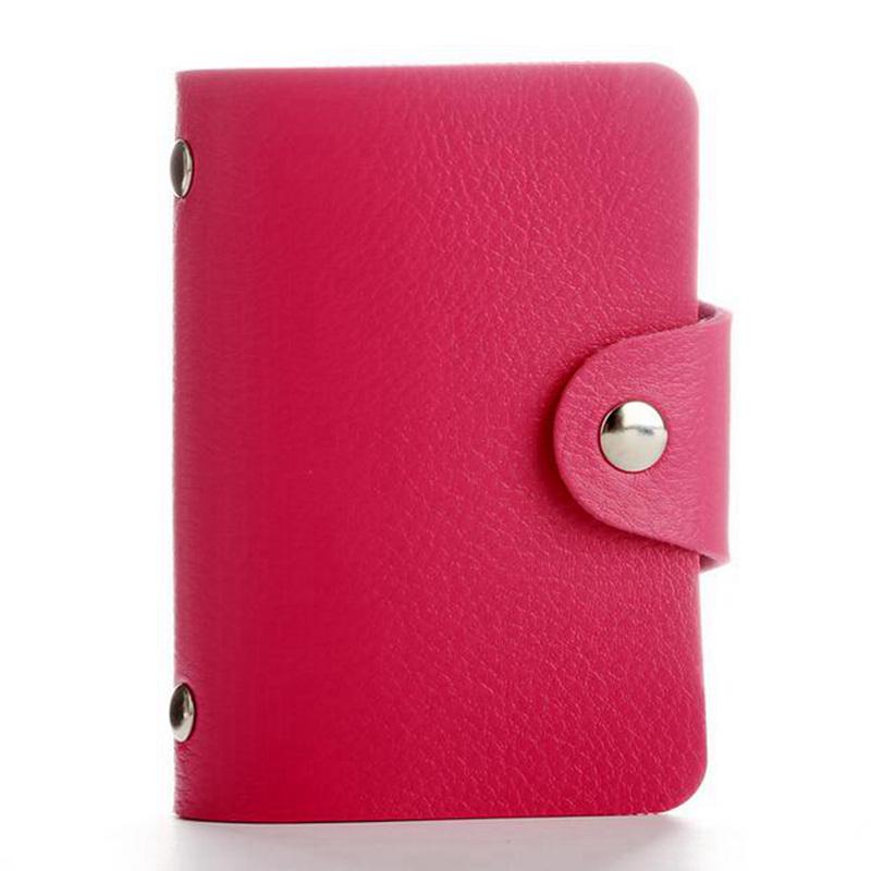 24Bits PU Leather Case Card Bag Business Card Passport Holder Organizer ID Credit Card Wallet