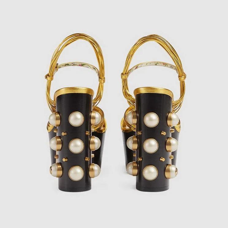 Модный Роскошный Бренд Женские Летние Модные Металлические Сандалии на Платформе Большие 34-42 Супер Высокий Каблук Толстая Подошва Заклепки Вечеринка Женская Обувь