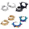 Unisex Titanium Steel Punk Rivet Ear Studs Spike Hoop Huggie Piercing Earrings ARI
