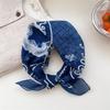 Flower Cotton Linen Print Scarves Cashew Square Handkerchief  Clothing Accessories