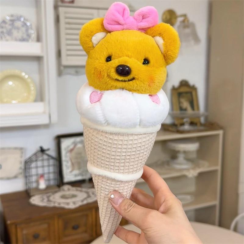 Bear Cute Butter Ice Cream Plush Animal Pp Cotton Fill Gift For Children