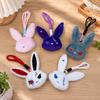 Dark Style Plush Rabbit Keyring Animal Halloween Key Rings Fluffy Backpack Pendant  Men Women