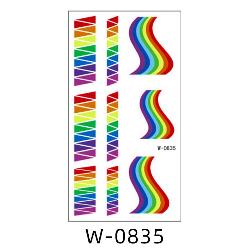 Мультяшная тату-наклейка водостойкая радужная цветная личность милая тату-наклейка детская временная татуировка