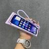 ins Lanyard BB Wash Face Cream Glossy Silicone Phone Case For iPhone 16 15 14 13 12 Pro Max 3D Full Bumper Protective Back Cover