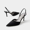 Fashion Narrow Buckle Band Sandals Women Stilleto High Heels Shoes Ladies Silk Pumps Cross Chain Slingback Wedges Sandalias Party Shoes