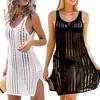 Midsummer Night Dream Sexy Women See Through Knit Hollow Out Anti UV Cover Up Swimwear Beach Dress