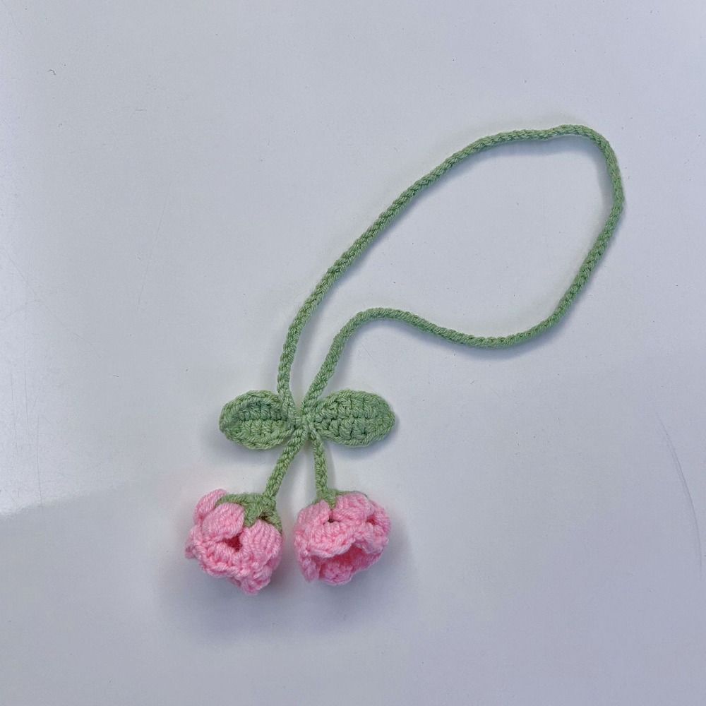 Strawberry Knitted Strawberry Pendant Wool Strawberry Keychain Charms Pagination Mark  Women