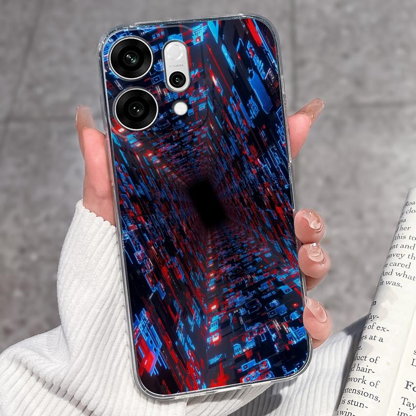Прозрачный противоударный чехол для телефона для Oppo Reno14 13 12 11 10 9 Pro 14F 13F 12F 4G 5G Смешные узоры черного кота Мягкий силиконовый противоскользящий чехол для Oppo Чехлы