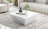 Modern Drum Coffee Table, Trapezoid White Marble Veneer Coffee Table, Living Room Table 70*70*37cm