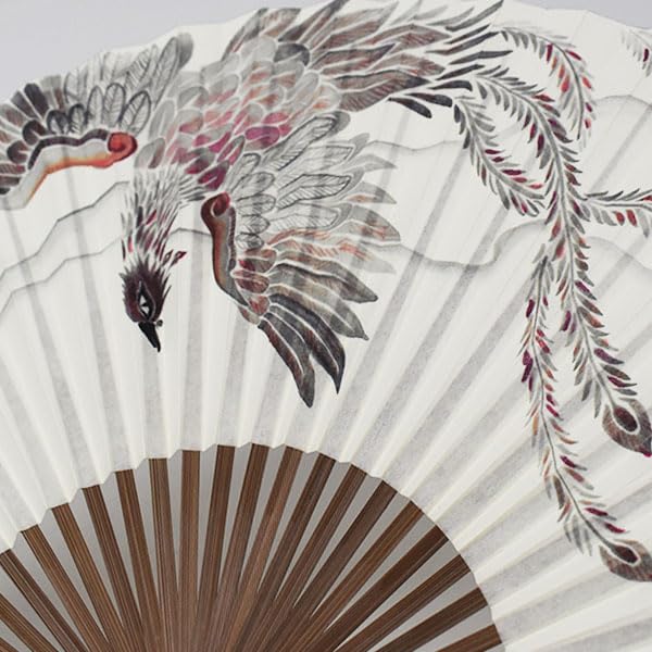 Кимоно Киото антибактериальное японское бумажное Четыре священных 22 см [Стильный Ироха] Веер, Веер, Звери, Караки, Мужское, (Сузаку)