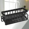 Multifunctional Rustproof Kitchen Sink Sponge Holder with Removable Dishcloth Rack for Effective Countertop Organization