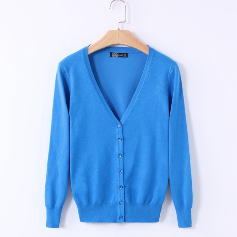 Autumn Women's Thin Sweater Women's Knit Sweater Cardigan Shawl Long Sleeve V-neck Short Coat