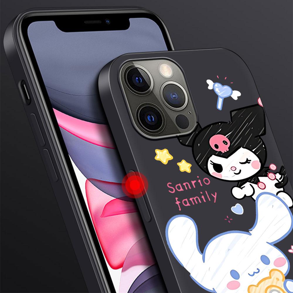 Чехол Cinnamoroll Kuromi для Apple iPhone 13 14 Plus 11 12 Mini 15 Pro Max 7 8 SE 2020 X XS XR Силиконовый Мягкий Чехол для Телефона