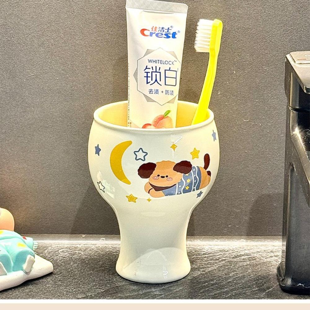 Cute dopamine puppy ceramic mouthwash cup bathroom couple washing cup high value brushing cup tooth set tooth tank