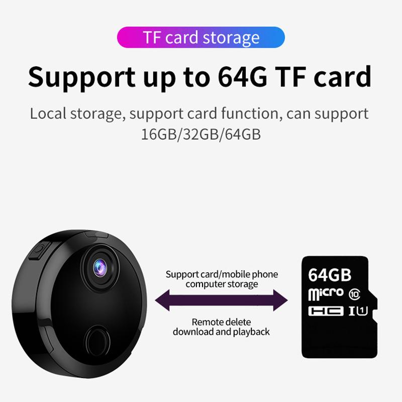 Камера HD 1080P, Беспроводная WiFi камера видеонаблюдения, Функция ночного видения, Дистанционное управление, Видеорегистратор для умного дома