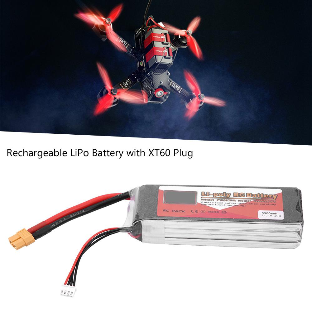 ZOP POWER 3S 11.1V 5500mAh 60C Перезаряжаемый LiPo аккумулятор с разъемом XT60 (5500 мАч 60C)