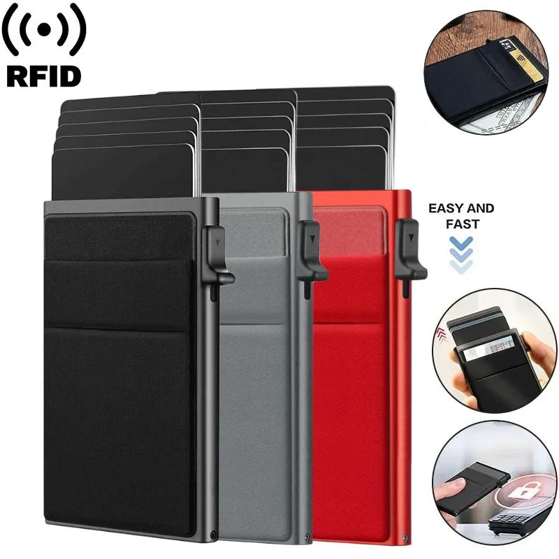 Мужской тонкий минималистичный кошелек-держатель для RFID-кредитных карт, мини-кошелек, металлический держатель для банковских ID-карт, кошелек для мужчин, выбор Carteras