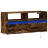 Vidaxl Ścienna Szafka Tv Z Led, Przydymiony Dąb, 100X31X45 Cm