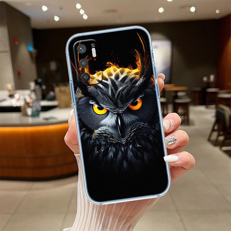 RE16 Cartoon Art Owl Transparent Phone Case for Samsung Galaxy A04 A04S A14 A23 A34 A54 M23 M33 M52 M53