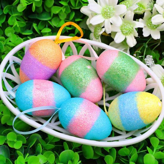 1 Набор Искусственное Пасхальное Яйцо Яркий Праздничный Штрих Пенополистирол Красивое Имитационное Пасхальное Яйцо для Вечеринки