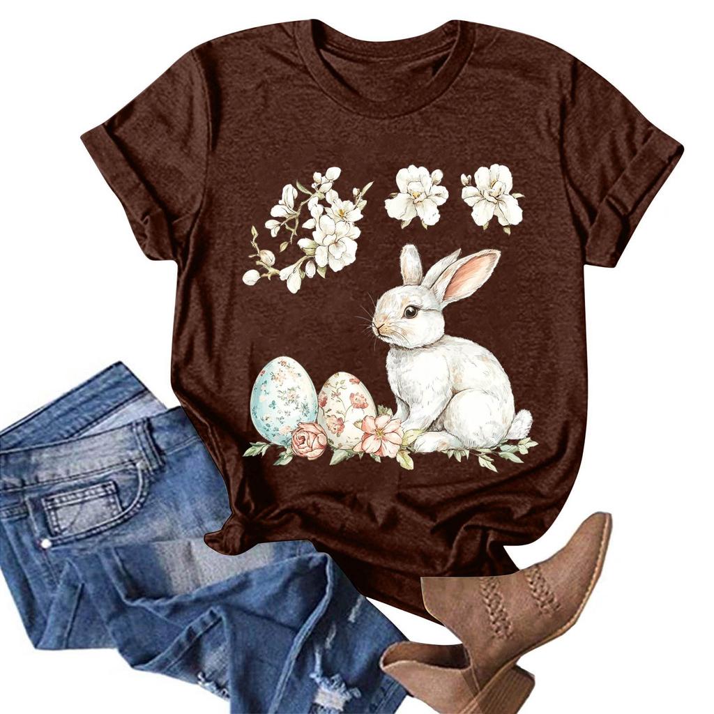 Женская модная повседневная футболка с круглым вырезом и принтом, пуловер с короткими рукавами, топ