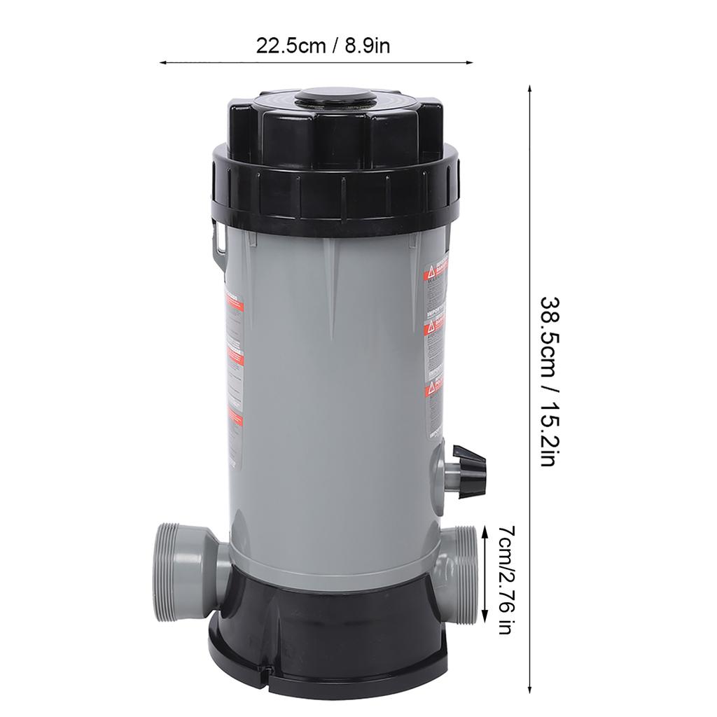 CL200 Automatic ChemicalFeeder, 9L Capacity PVC Inline Automatic Chlorinator Feeder for AboveGround Inground Swimming Pool