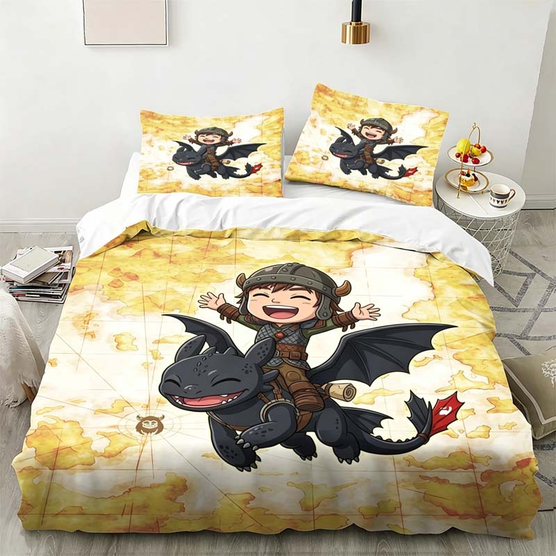 Cartoon T-Toothless Bedding Sets Exquisite Bed Supplies Set Your Dragon Duvet Cover Bed Comforter Set Bedding Set Birthday Gift