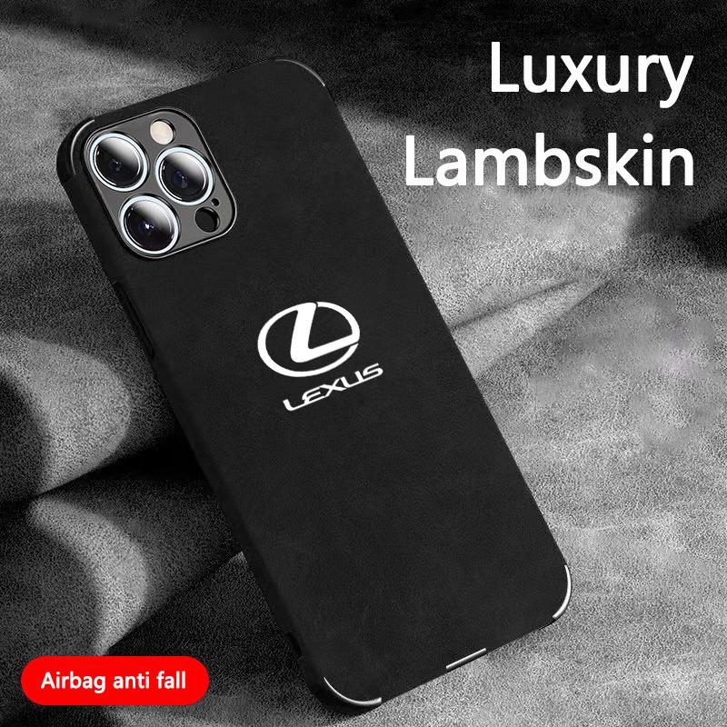 Автомобиль Для Lexus Эмблема Замша Все Включено Чехол Для Телефона Для iPhone 16 15 13 14 12 Pro Max Mini 8 XR XS 16 Plus 15Pro MAX Чехол Оболочка