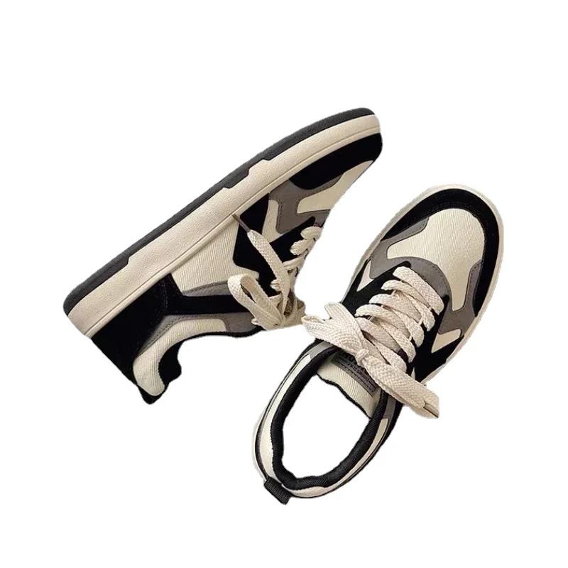 Модные мужские туфли из вулканизированной кожи Модные туфли на платформе Повседневные кроссовки для мужчин Уличные туфли для скейтбординга Обувь на шнуровке Zapatillas Hombre