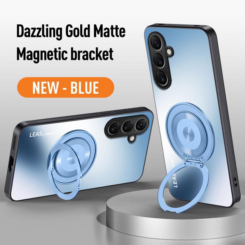 For Samsung S25 Edge S24 S23 S22 S21 Plus FE Note 20 Ultra Magnetic Ring Stand Back Phone Case Magsafe Ring Lens Protect Cover