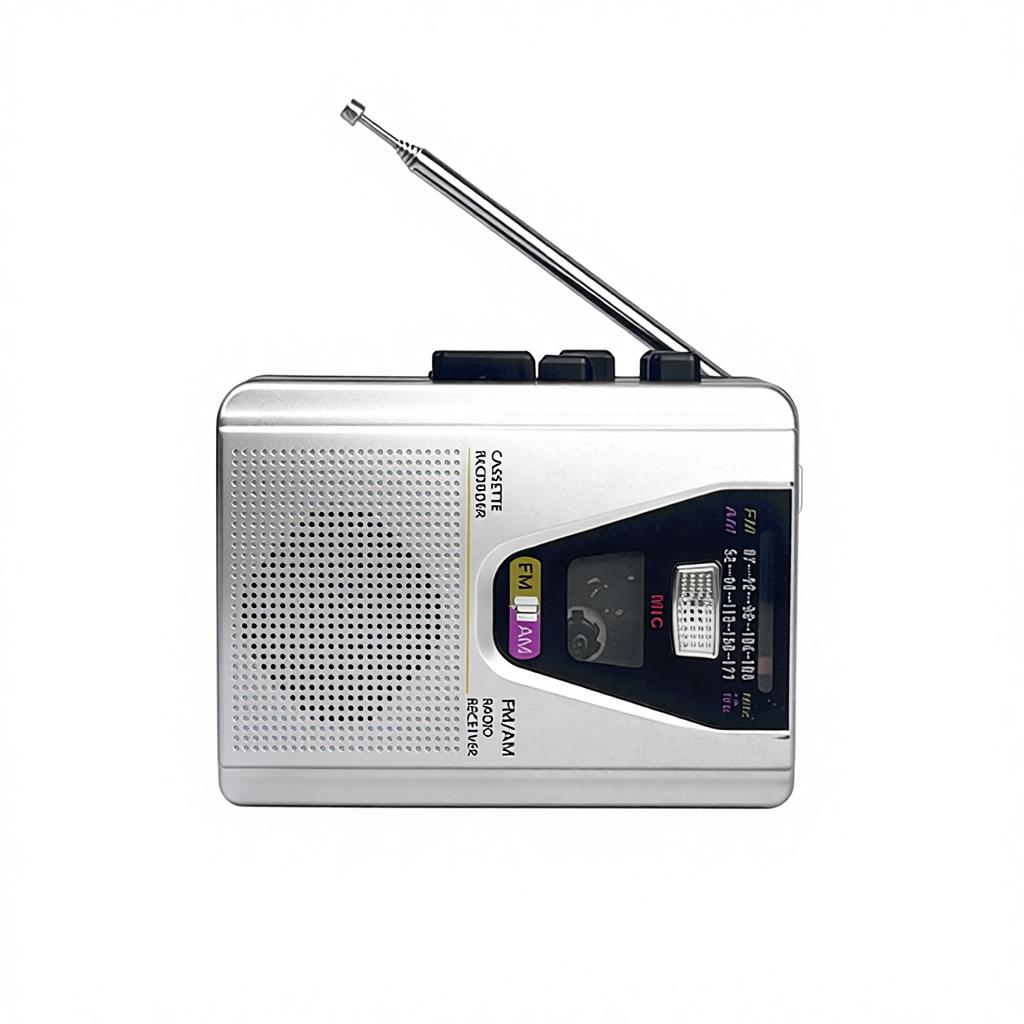 Auto Reverse Cassette Recorder Walkman AM/FM Radio Tape Player with Speaker DC Adapter Powered SR-701 Model Built-in Mic