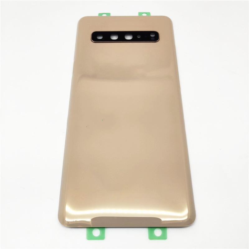 Для Samsung Galaxy S10 5G G977 G977F Версия 5G Крышка аккумулятора Заднее стекло Задняя панель С объективом камеры